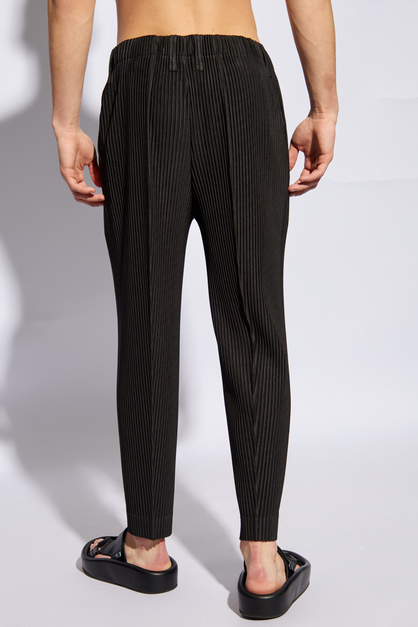 Black Pleated trousers with crease Issey Miyake Homme Plisse 
